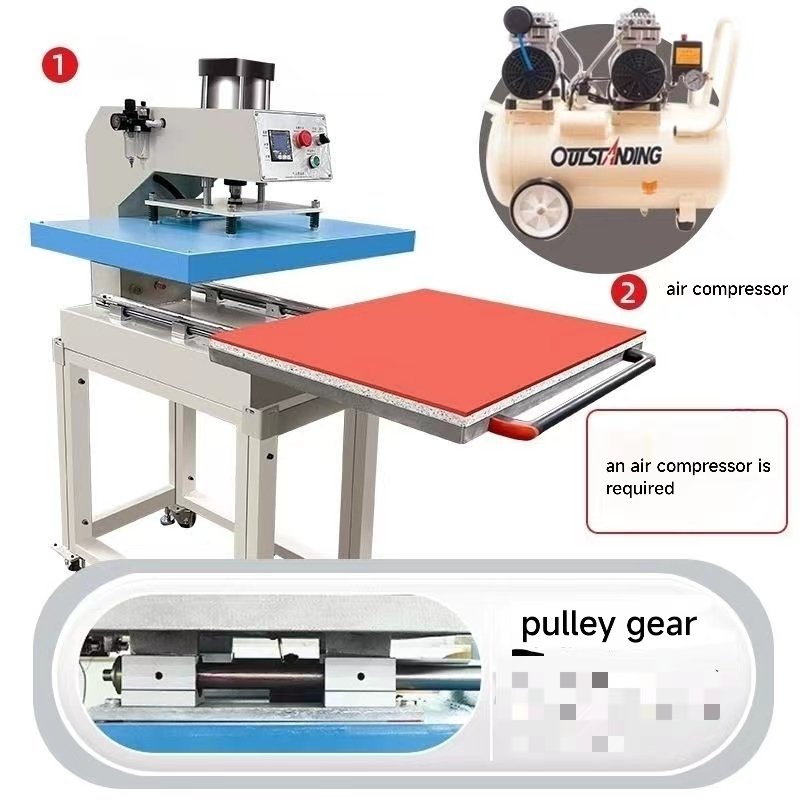 Pneumatic simplex draw hot stamping machine 4060 heat transfer printing machine Flat clothing press printing machine