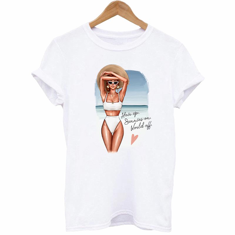 Fashion Girl Wholesale Heat Plastisol Transfer Iron On Stickers Transfer Printing For T-Shirt