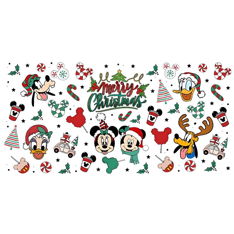Custom Christmas UV DTF Transfer Paper Soft Film Designs Ready to Press for T-Shirts & Bags Heat Transfer Printing Method