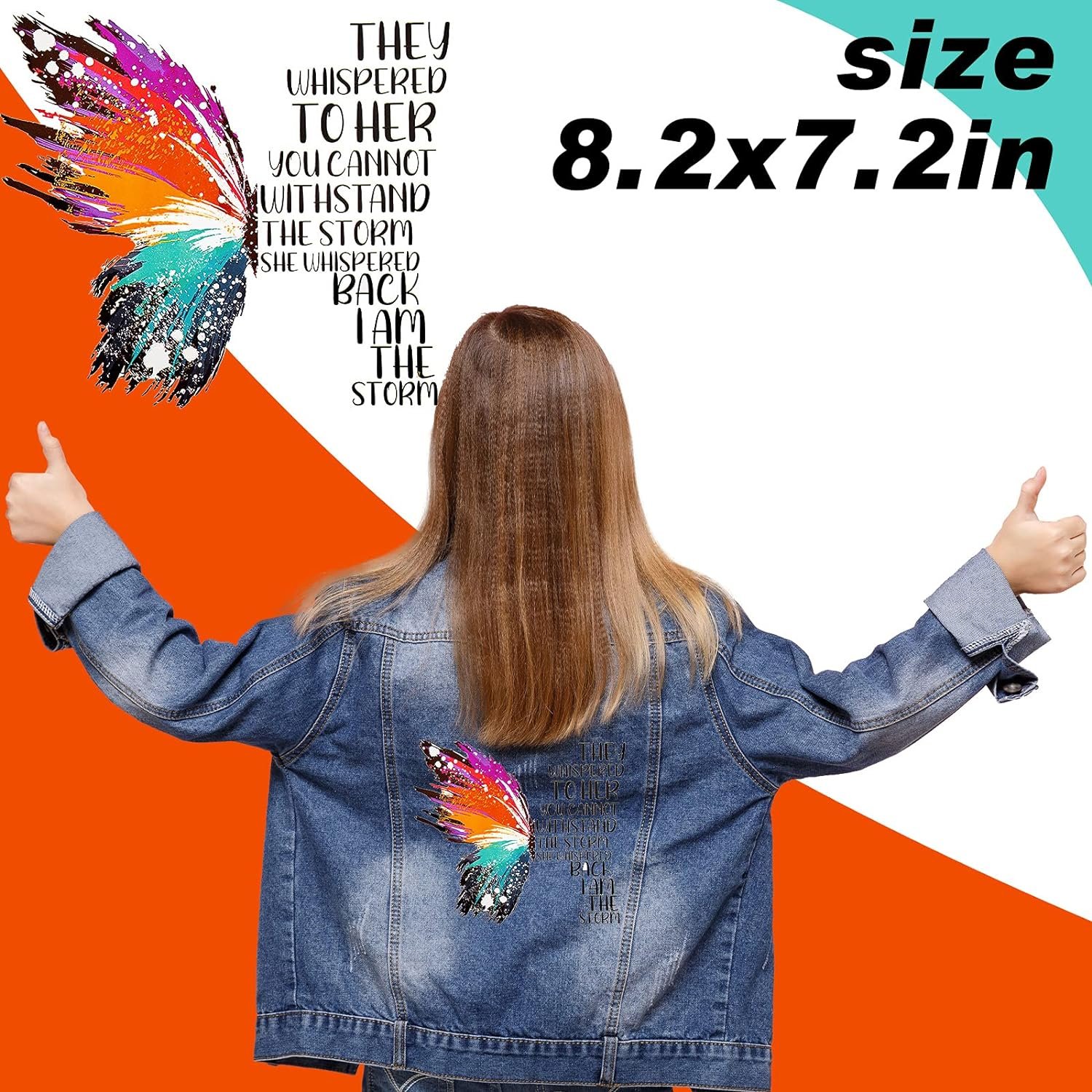 Butterfly Lip Iron Patches Colorful Washable Heat Transfer Decals for Clothing Perfect DIY Jacket & T-Shirt Decor