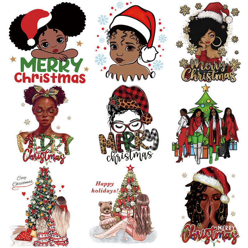 3D HTV DTF Heat Transfers Vinyl Christmas Stickers Iron on Garment Custom Screen Print Plastisol Transfers for t shirts