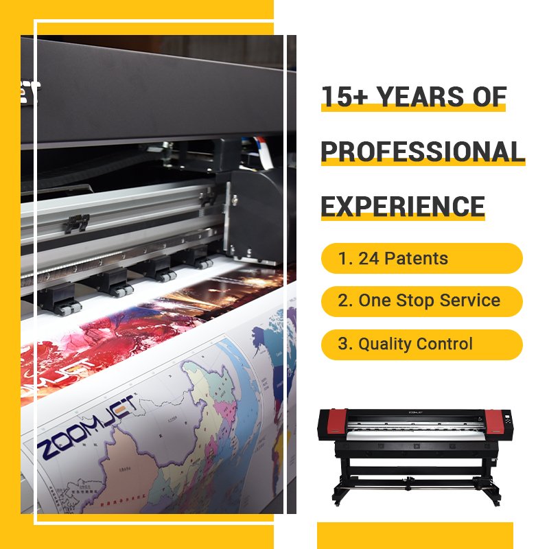 Zoomjet Xp600 head Eco Solvent Printer 1.8m Vinyl Wrap Flex Banner Printer Sticker Tarpaulin Indoor Printing Machine