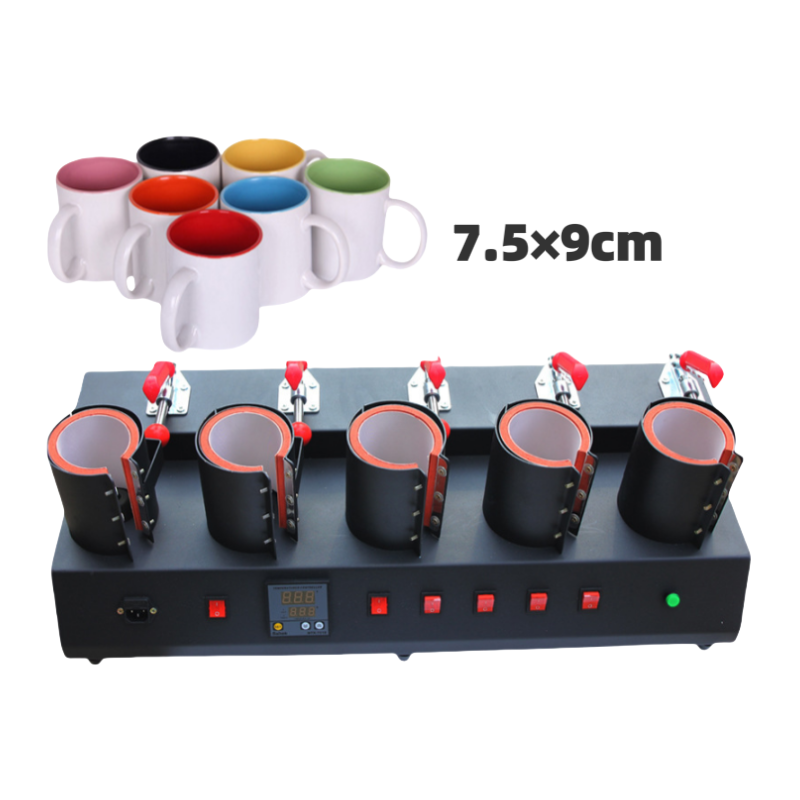 Heat transfer printing cup baking machine 5 in 1 mug hot stamping logo embossing machine