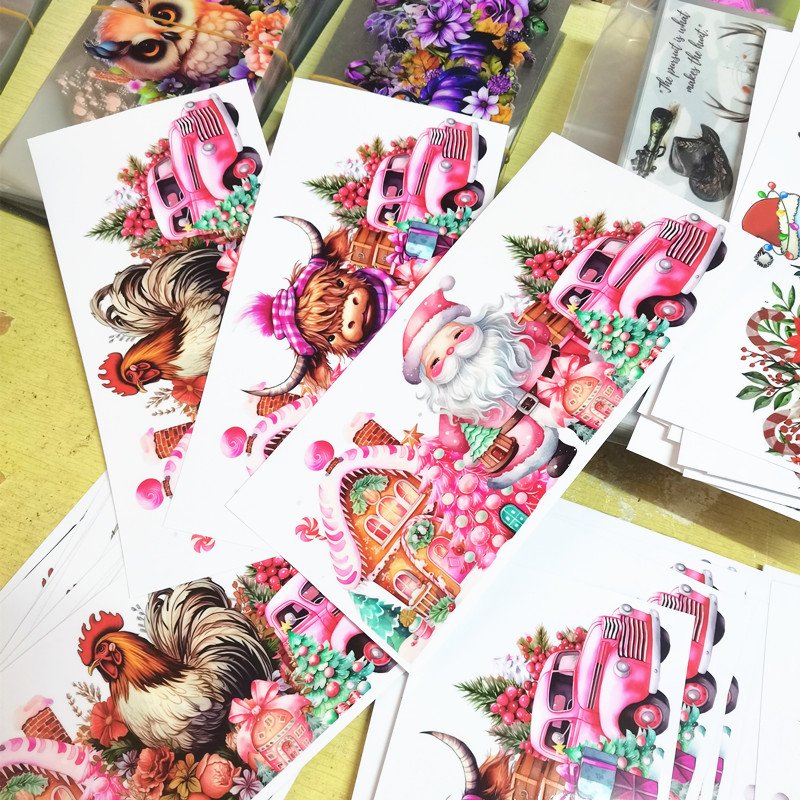Pink christmas uv dtf cup wrap transfers 16oz cold cup uv dtf wrap uv dtf cup wrap transfers