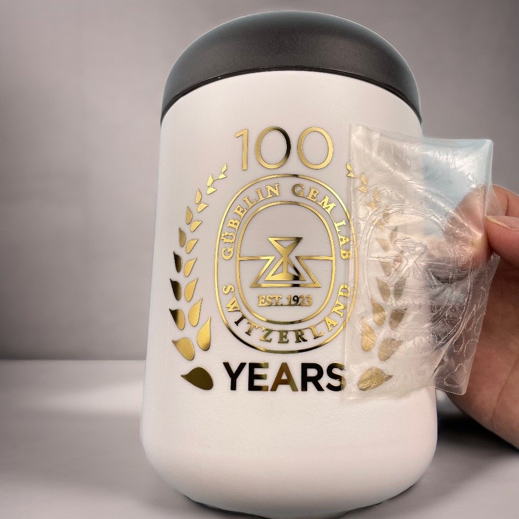 Customized Logo 3D Metal Label Washable Transfer Printing Sticker with Tear Film for Gift Box and Metal Label Packaging