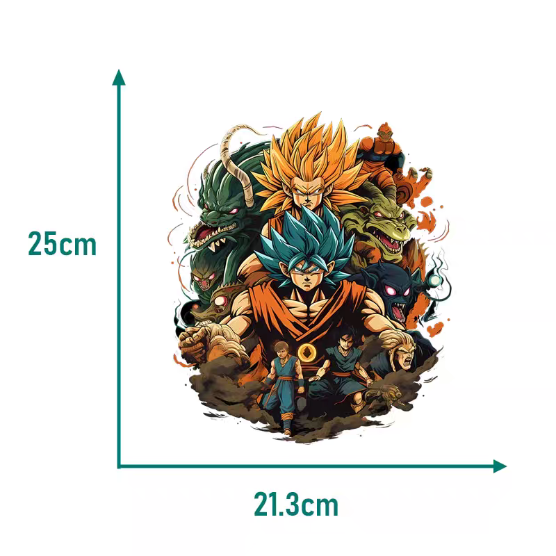 Prepare Hot Press Transfer Printing Iron Sheet For Customized Dragon Ball Series Design, Transparent Film Dtf Transfer Printing