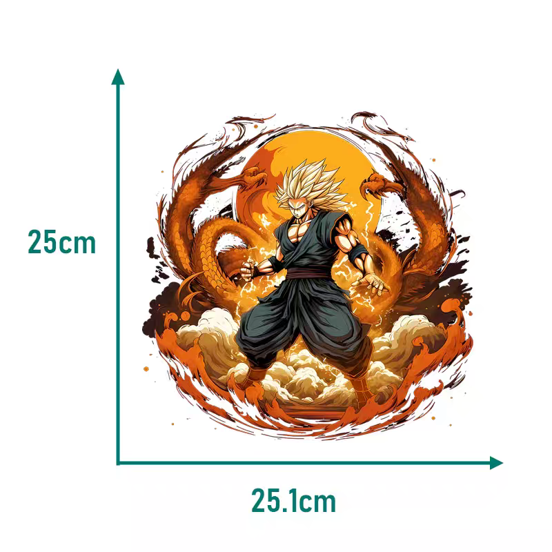 Prepare Hot Press Transfer Printing Iron Sheet For Customized Dragon Ball Series Design, Transparent Film Dtf Transfer Printing
