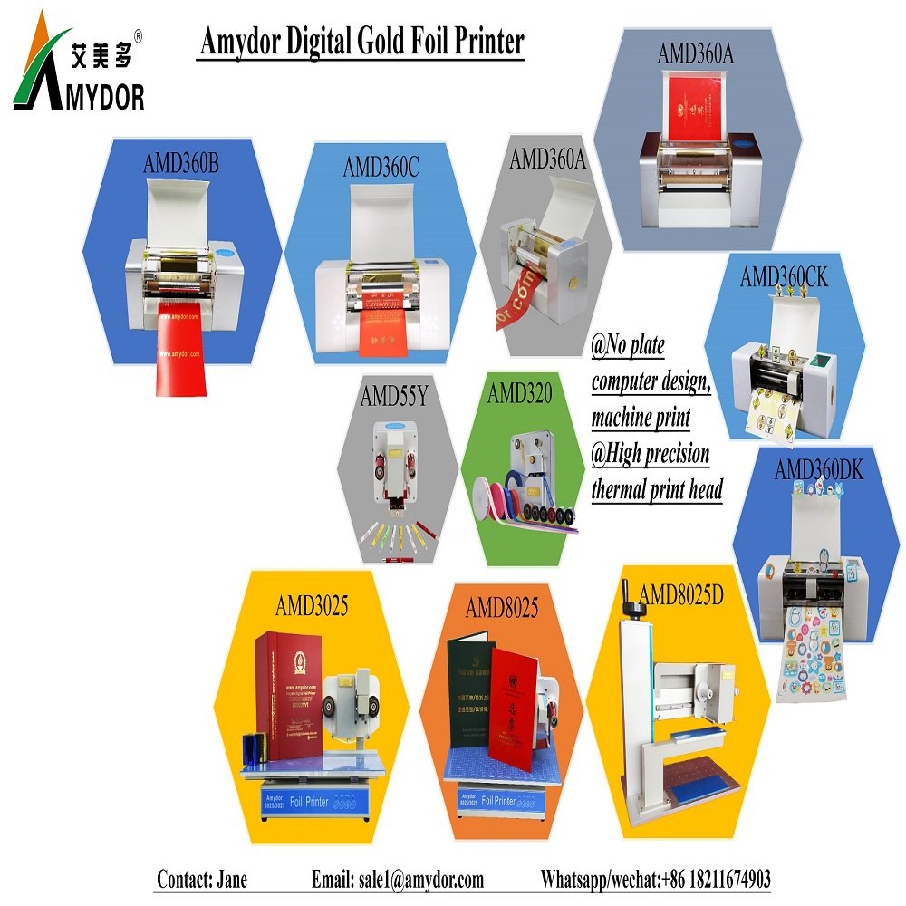 AMD 360C Automatic feeding paper aluminum digital small hot foil stamping machine printer