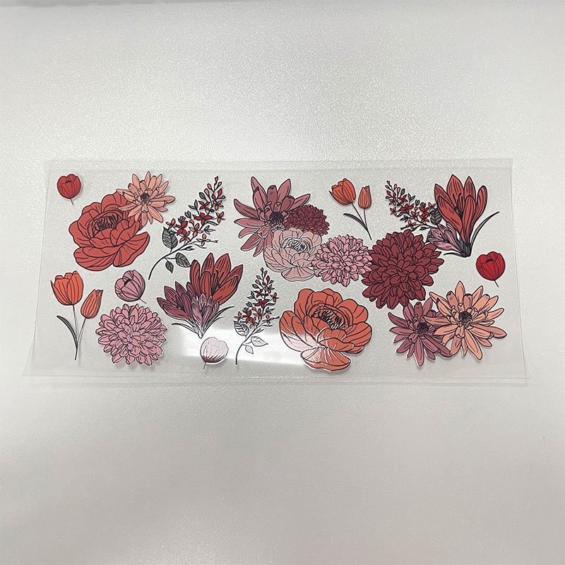 Custom UV Dtf Strawberry Stickers 16 20 40 Oz Uv DTF Cup Wrap Transfers Adhesive Waterproof Decals Labels Printing