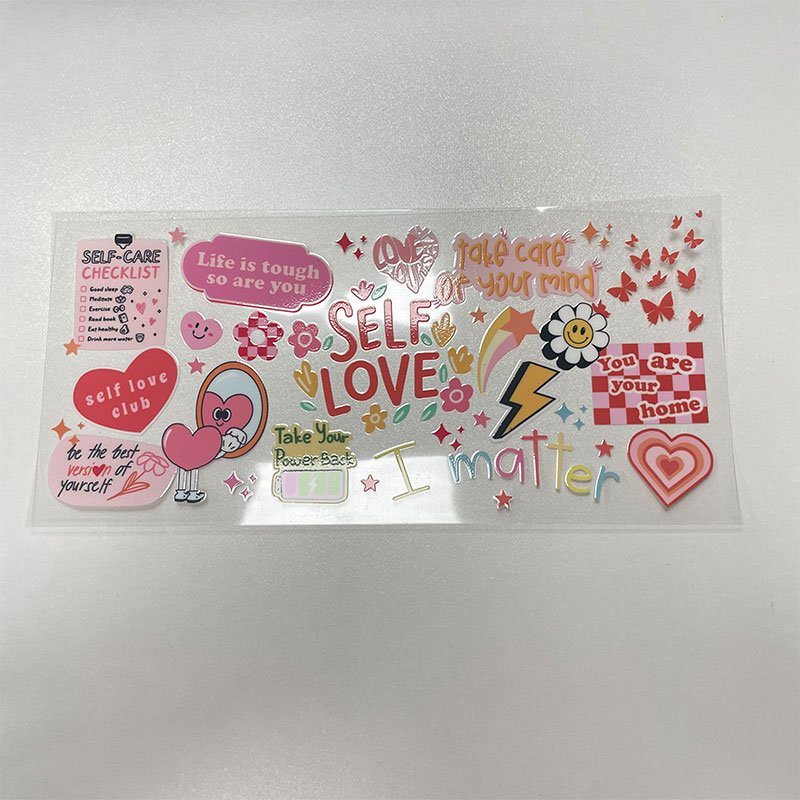 Custom UV Dtf Strawberry Stickers 16 20 40 Oz Uv DTF Cup Wrap Transfers Adhesive Waterproof Decals Labels Printing