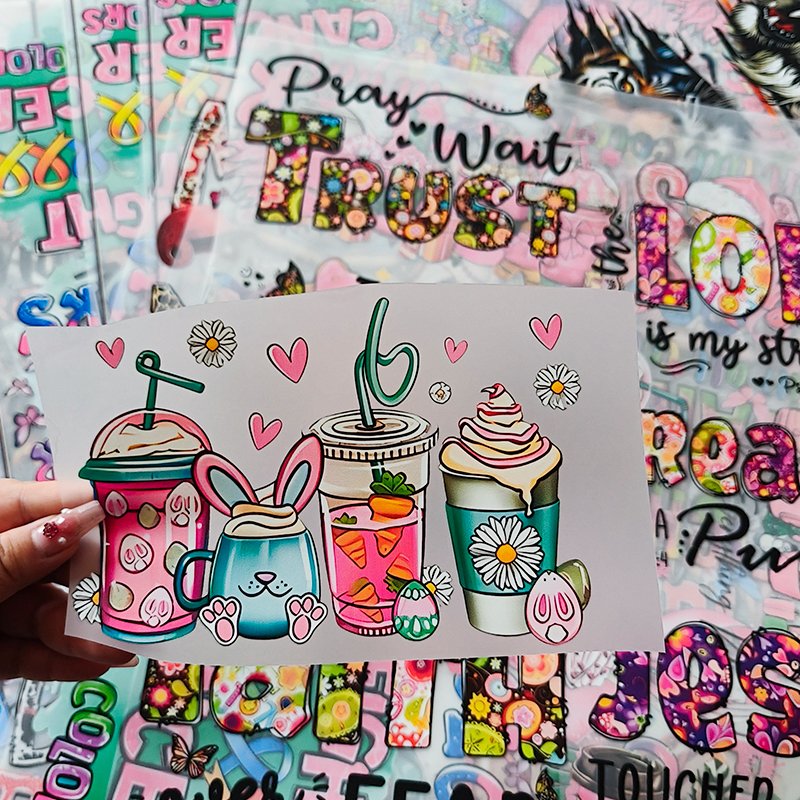 Customization dtf printed sticker for t-shirts heat transfers transfer printing dtf film for tshirt printing