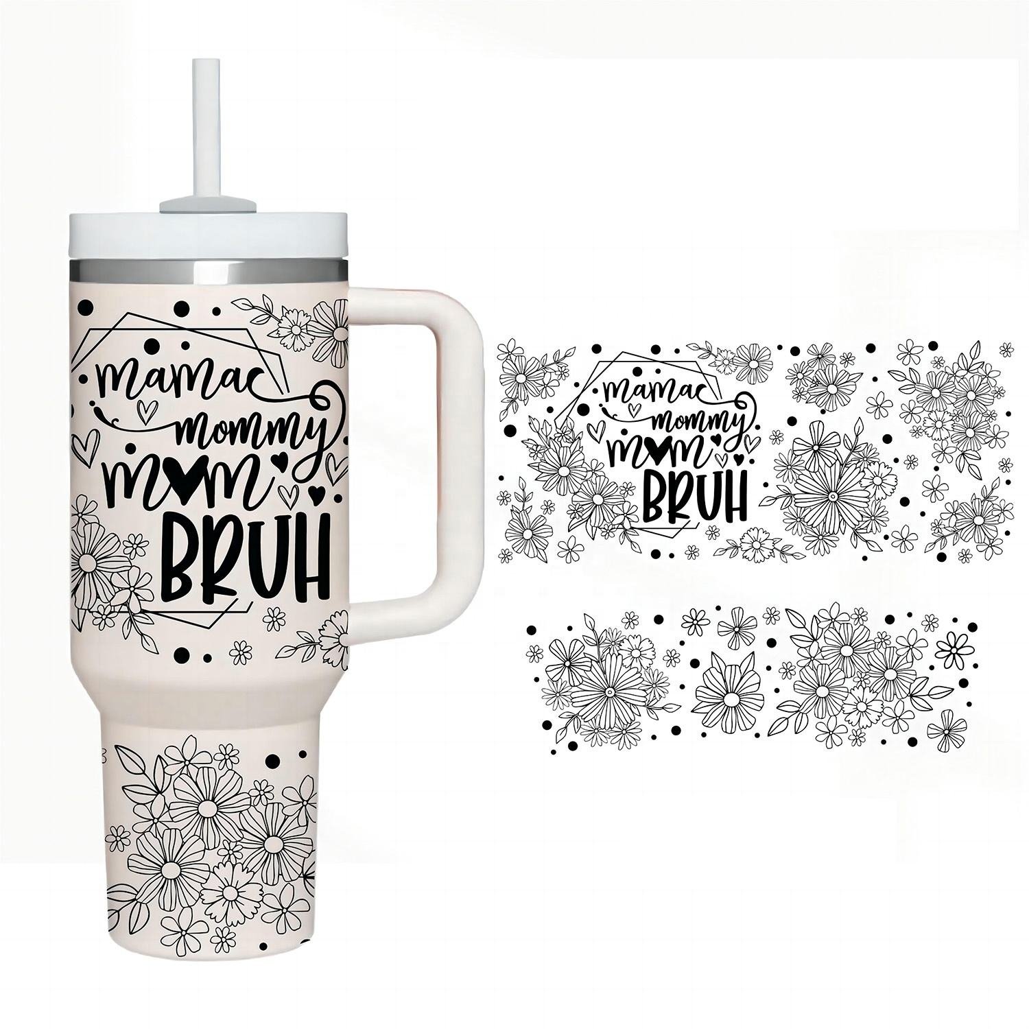 Custom 40oz Tumbler Transfer Printing Sticker Label Uv Dtf Cup Wrap Transfers 40 Oz Easy Peel Uv dtf Cup Wraps