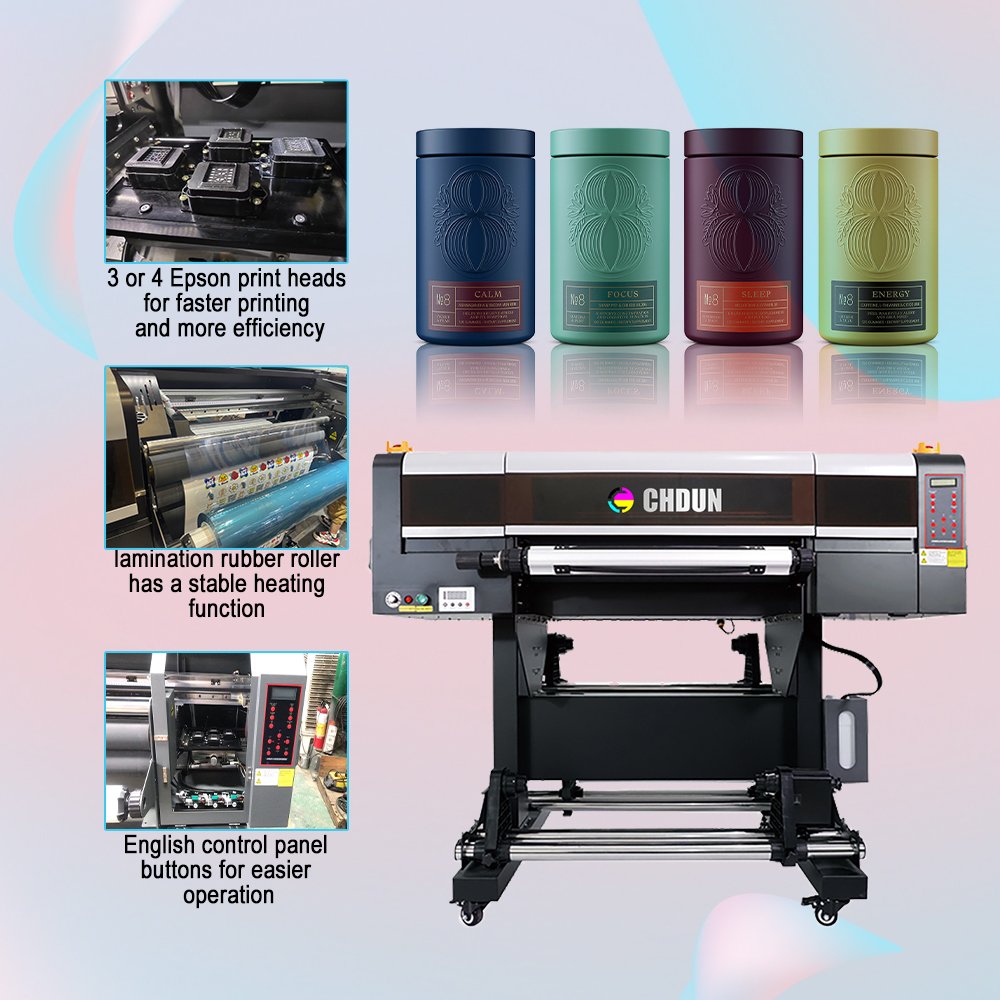 DTF UV Printer With Laminator Transfer Printing Machine AB Film Small UV Printer DTF A1 Cylinder Printer UV DTF Machine