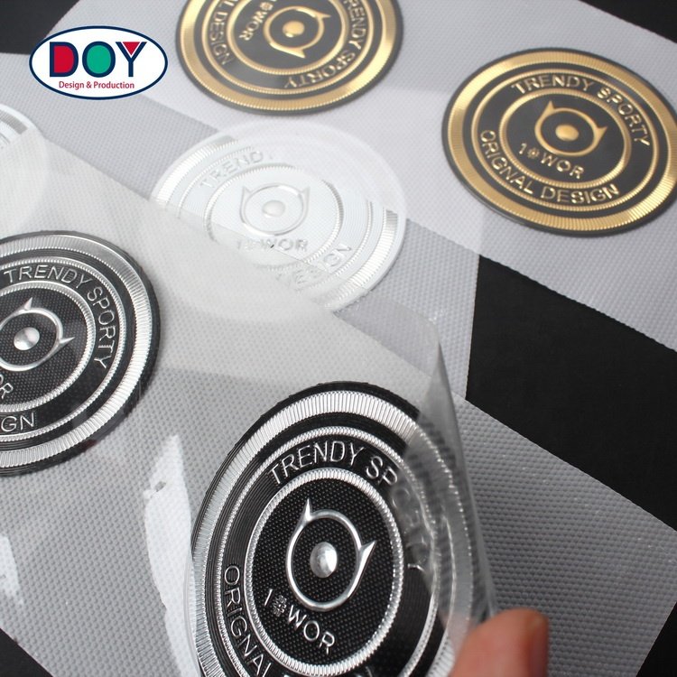 Custom Embossed Raised Logo Gold Plating High Frequency Heat Press Soft TPU Patches Badges for Hats