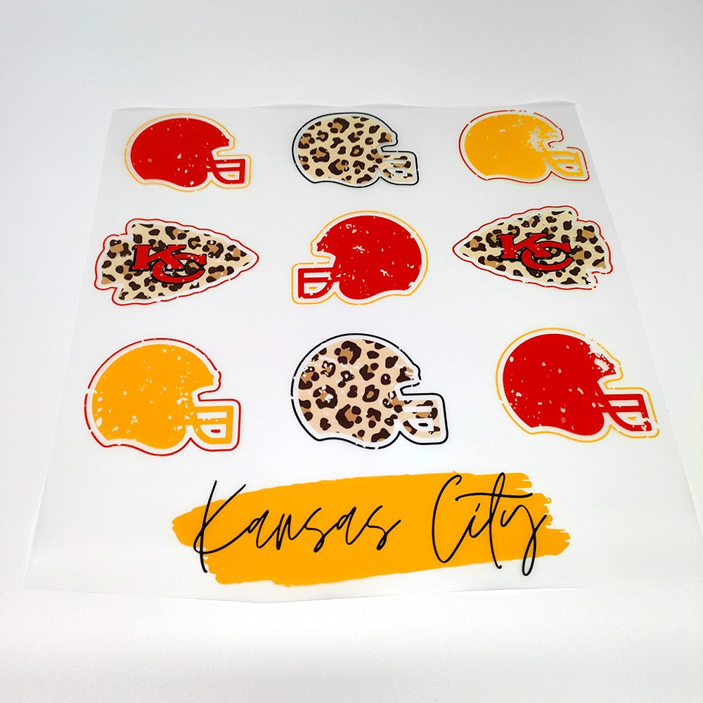 High quality Dtf Heat Transfers kc chiefs ready To Press Tshirts Decals nfl dtf heat Press Transfer Printing For Garments