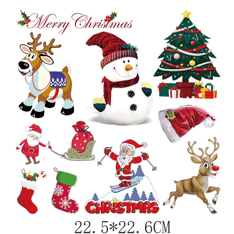 Wholesale Christmas Tag Heat Transfer Printing Sticker Custom Printing Transfer Sticker For T-shirt