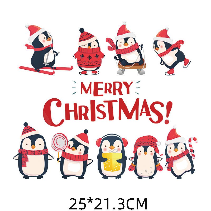 Wholesale Christmas Tag Heat Transfer Printing Sticker Custom Printing Transfer Sticker For T-shirt