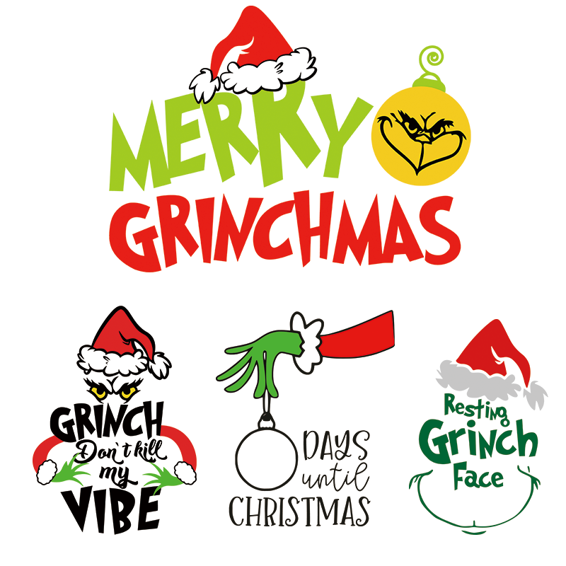 Custom Christmas heat transfer prints Logo Plastisol DTF Ready to Press Heat Transfers Printing for T Shirt dtf transfers