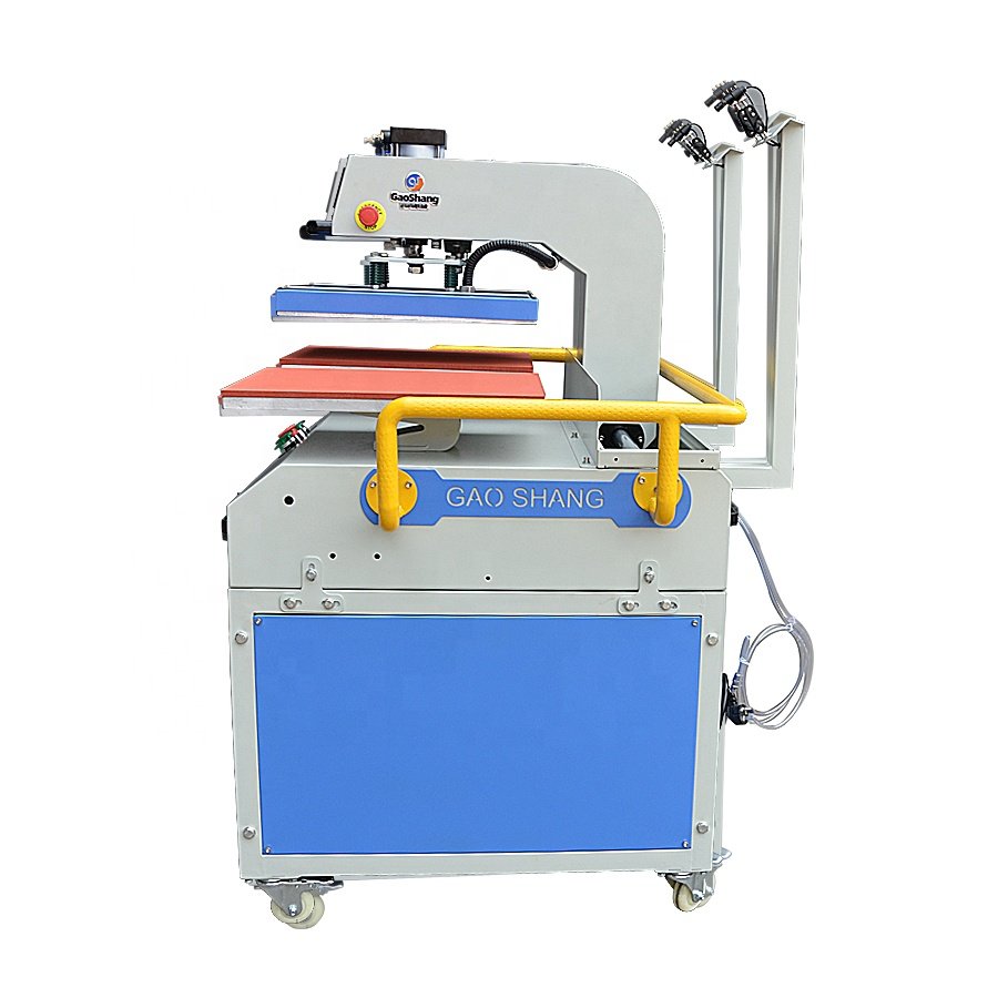 pneumatic automatic sublimation heat press double head 40x60 heat press transfer machine for label flatbed t shirt vinyl