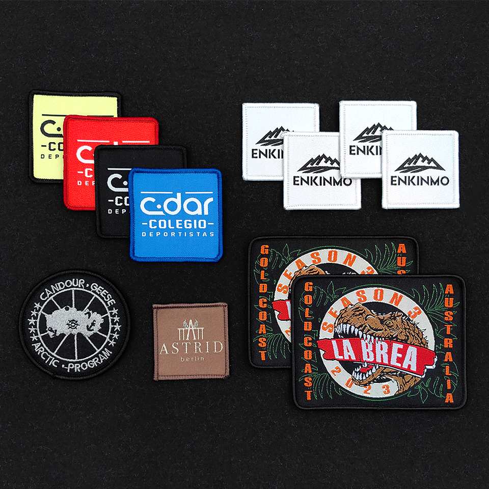 Custom LOGO Design Embroidery Patch Heat Transfer Stick to Clothing Woven Fabric Badge Iron on Caps Garment Accessories