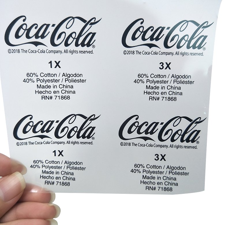 Custom heat press heat transfer vinyl neck label clothing size label plastisol transfers cloth stickers for t shirts