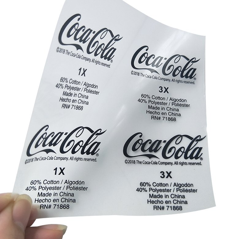 Custom heat press heat transfer vinyl neck label clothing size label plastisol transfers cloth stickers for t shirts