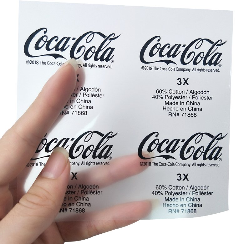 Custom heat press heat transfer vinyl neck label clothing size label plastisol transfers cloth stickers for t shirts