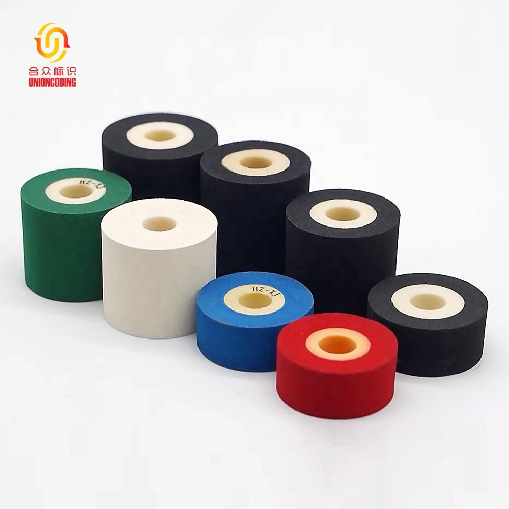 Black 36mm*32mm Hot Melt Ink Roller / Hot Ink Roll For Automatic Batch Coder