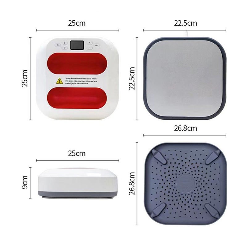 DMSC1 Portable Small Sublimation Iron 9*9 Inch Heat Press Machine For T-shirts Transfer Printing