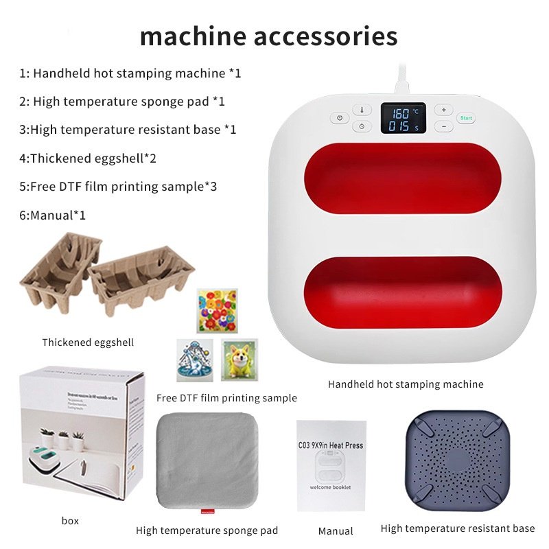 DMSC1 Portable Small Sublimation Iron 9*9 Inch Heat Press Machine For T-shirts Transfer Printing