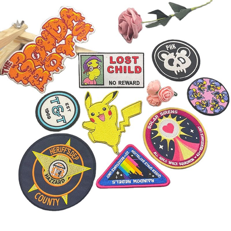 Heat Press Iron On Embroidery Patches Custom 100% Embroidered Logo Patches Heat Transfer Patches Custom Embroidery