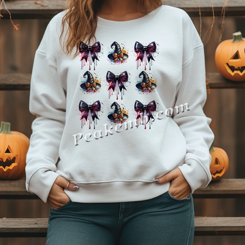 Printing Colorful pumpkin bows dtf ready To Press Transfers Shipped Direct To Film