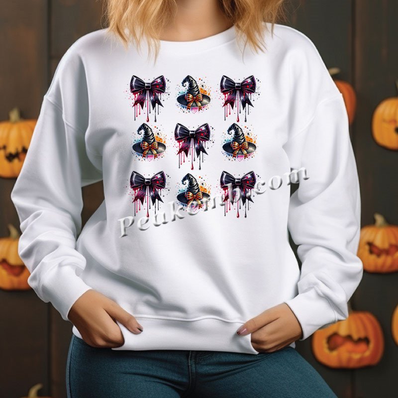 Printing Colorful pumpkin bows dtf ready To Press Transfers Shipped Direct To Film