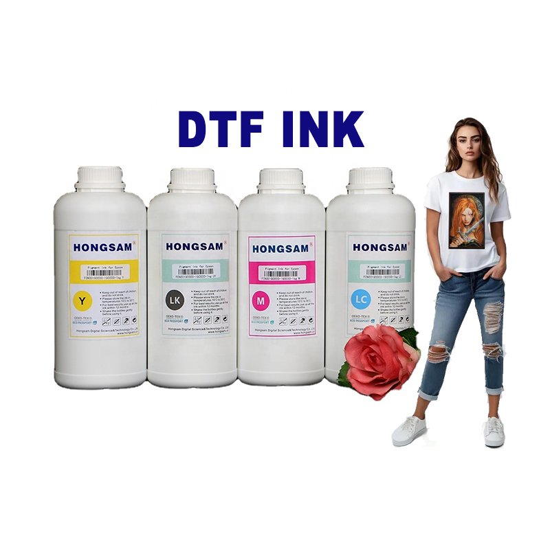 HONGSAM textile pigment ink PET film heat transfer printing ink DTf ink for cotton polyester linen modal printing