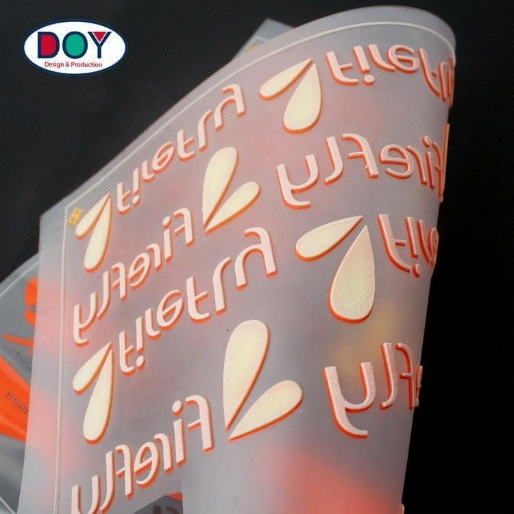 High Density Iron on Printed Custom 3D Logo Silicone Heat Transfer Printing for Raised Rubber Label