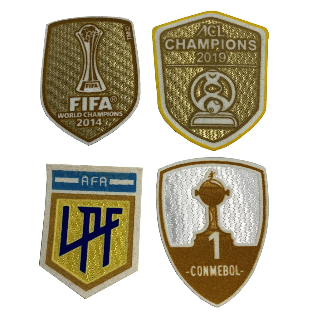 Hot Sale Custom Stock Label Football Logo Number 14 Heat Transfer Tatami Flock Patches with Iron On Patch for Jersey