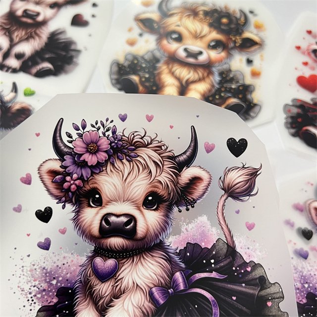 Cow Design wholesale Dtf Transfers Designs heat transfer vinyl Ready To press Custom Print Transfer For Clothing