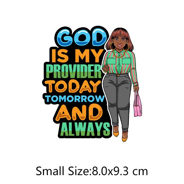 Hot Sale Letter Black Girl Heat Transfer Sticker Dtf Transfers Designs Ready To Press For T-Shirt