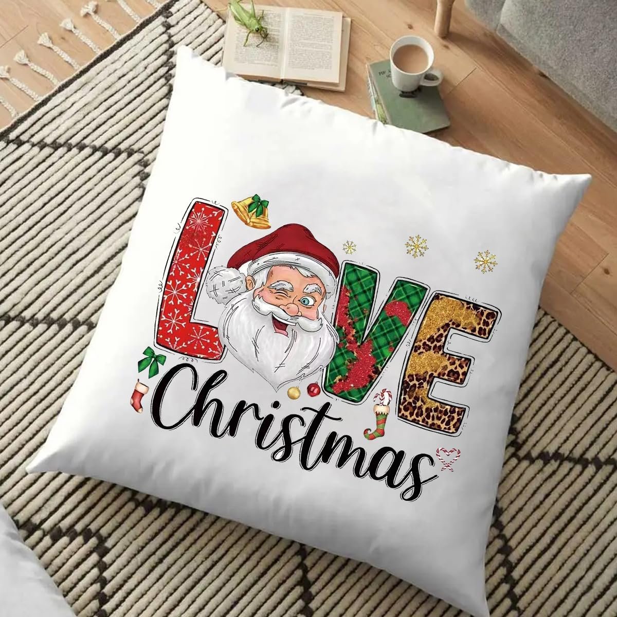 Christmas Iron On Transfers Decals for T-Shirts Xmas Design Santa Claus Heat Transfer Sticker for Clothing Christmas Decorations