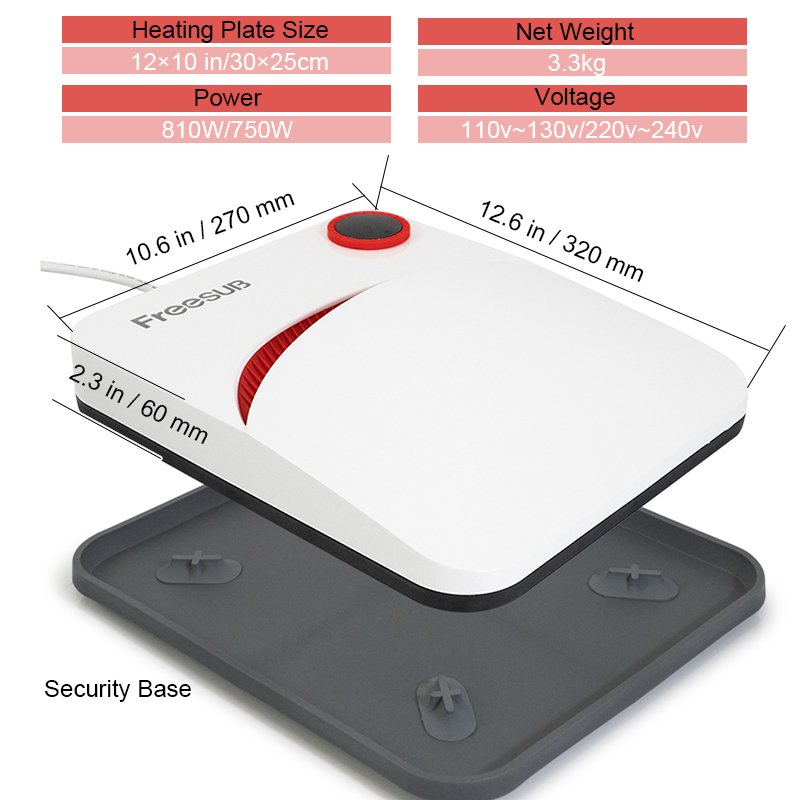 Freesub sublimation machine portable 12 X 10 heat press machine small size hobby T-shirt printing machine