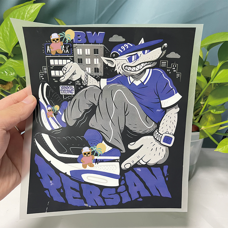 Custom hot-selling Transfer Printing Heat Press Sticker Iron On Transfers Plastisol Heat Transfer Printing For Garment