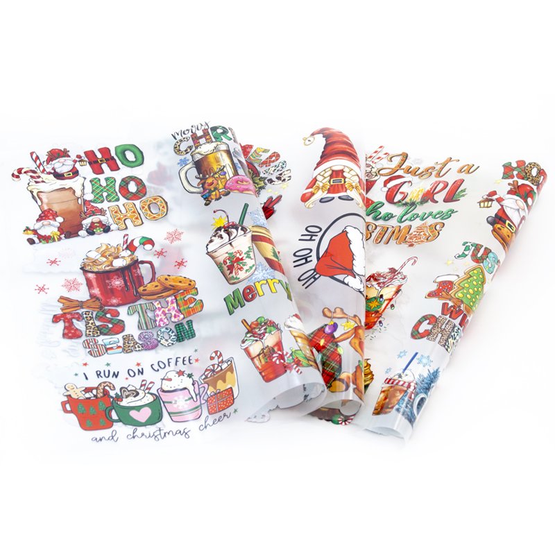 Glitter Dtf transfers Merry Christmas Custom Designs Heat transfer Plastisol Screen Print Ready To Press printing Stickers