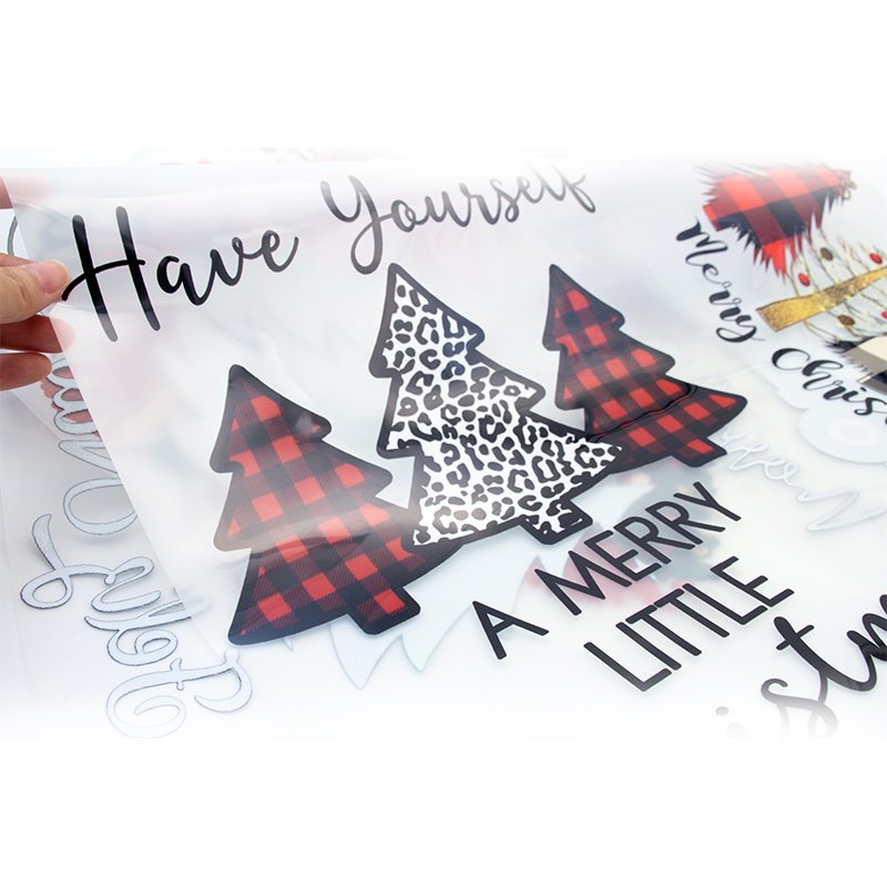 Glitter Dtf transfers Merry Christmas Custom Designs Heat transfer Plastisol Screen Print Ready To Press printing Stickers