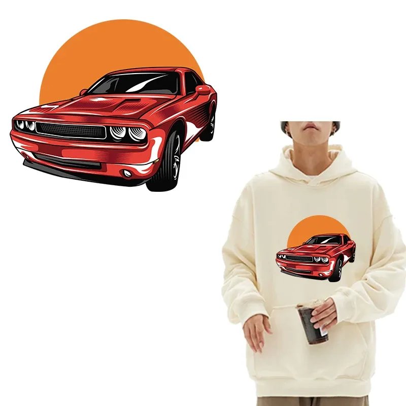 Automobile Iron on transfer for clothing Car sports car off road vehicle dtf transfers ready to press Heat Transfer Printing