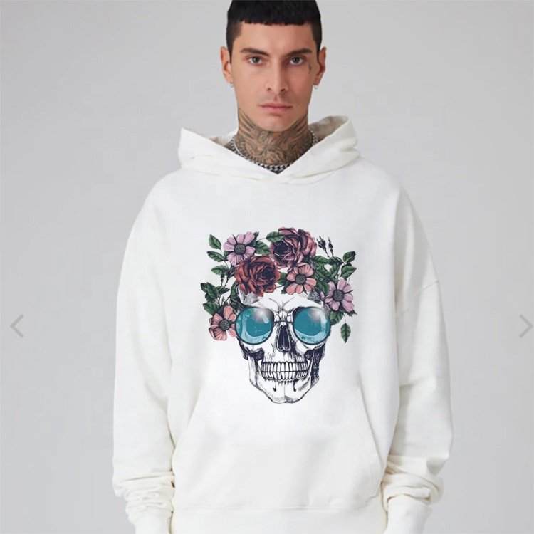 Low MOQ Skull Logo DTF Printed Labels Plastisol Heat Transfer Sticker Printing for Clothing
