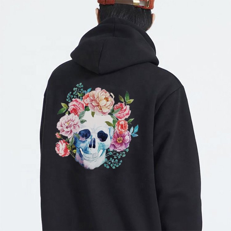 Low MOQ Skull Logo DTF Printed Labels Plastisol Heat Transfer Sticker Printing for Clothing
