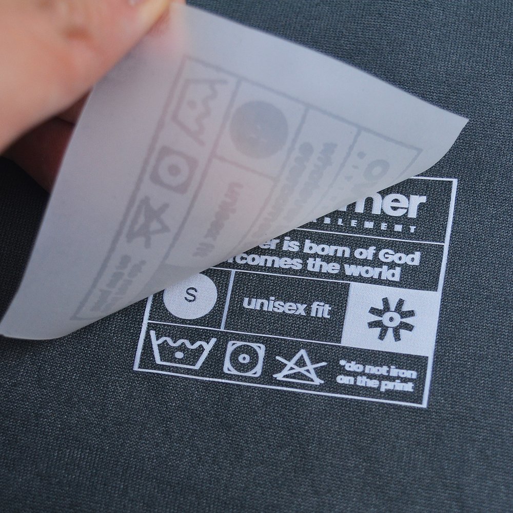 Custom Brand Clothes Clothing Tag Heat Press Transfer Sticker Neck Size Printing Logo Iron Garment Clothing Label etiquetas ropa