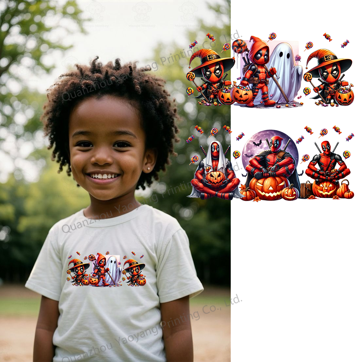 Wholesale Cartoon anime child and Christmas design transfer printing designs dtf transfer wholesale logo vinyl DTF heat transfer