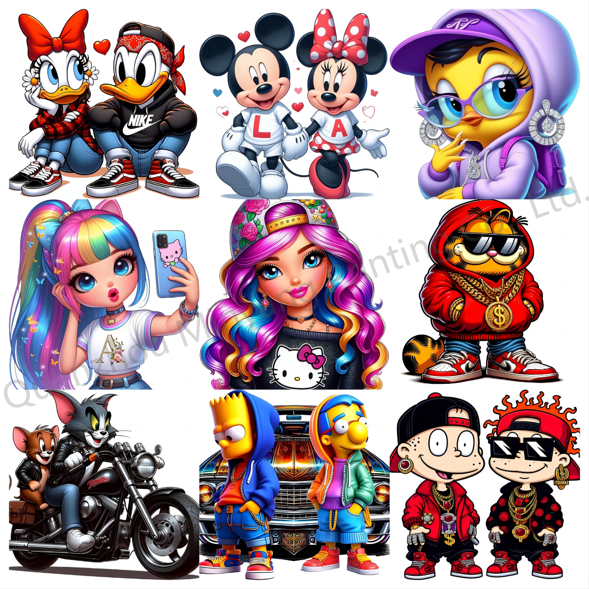 Wholesale Cartoon anime child and Christmas design transfer printing designs dtf transfer wholesale logo vinyl DTF heat transfer