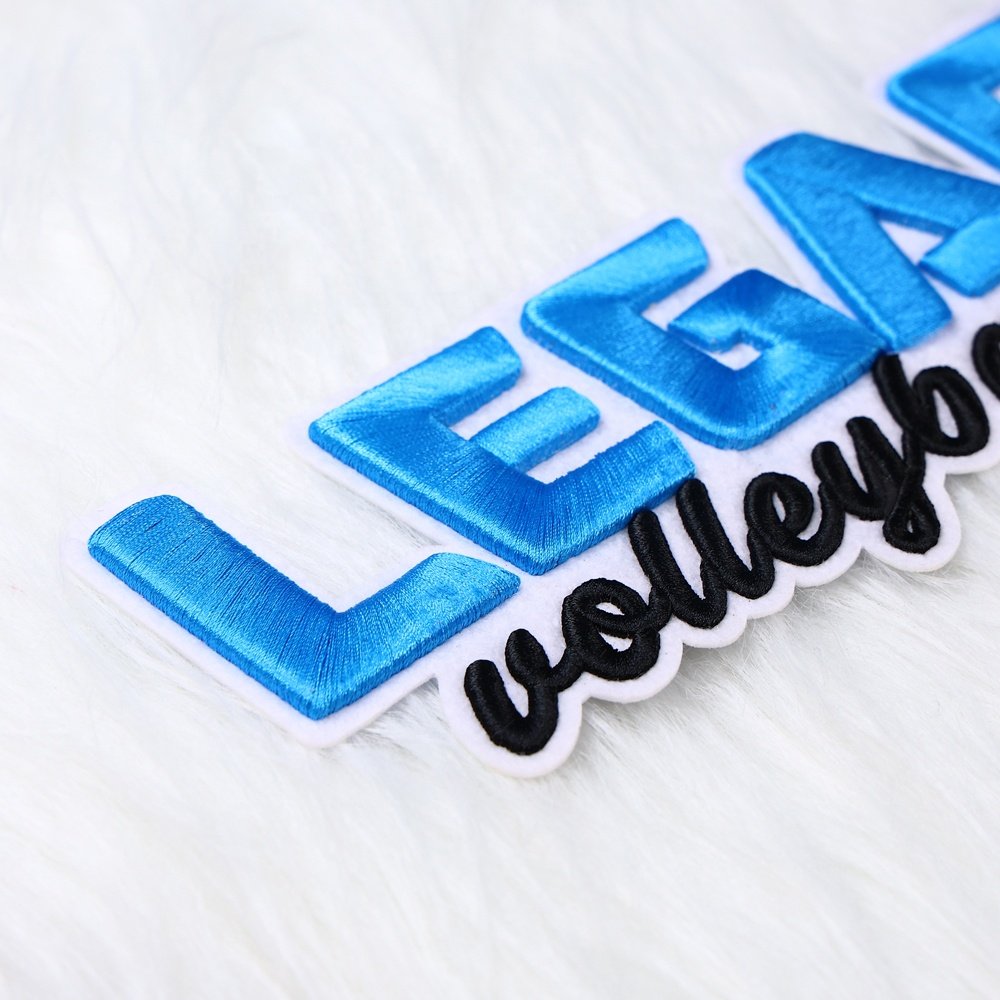 Custom Heat Transfer 3d Logo Clothing Patches Puff Name Iron On Letter 3d Embroidery Patch